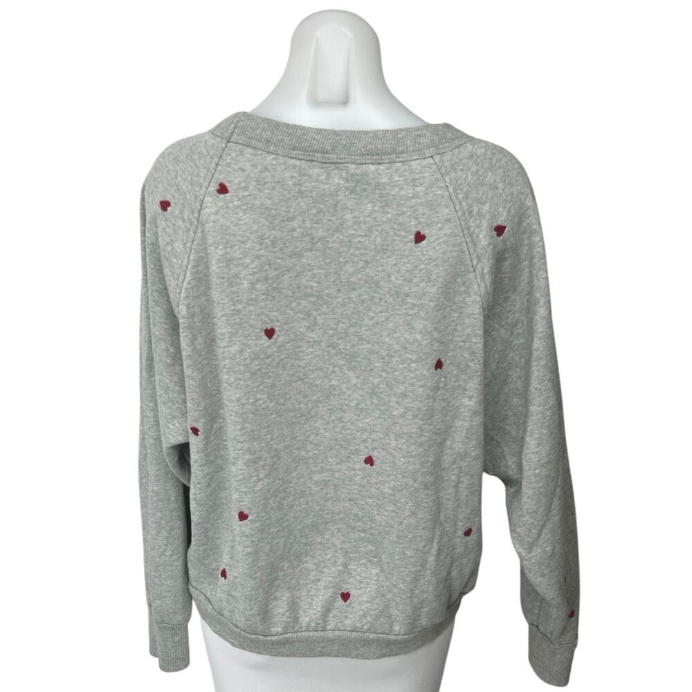 Universal Thread Gray Red Hearts Print Fleece Coz… - image 2